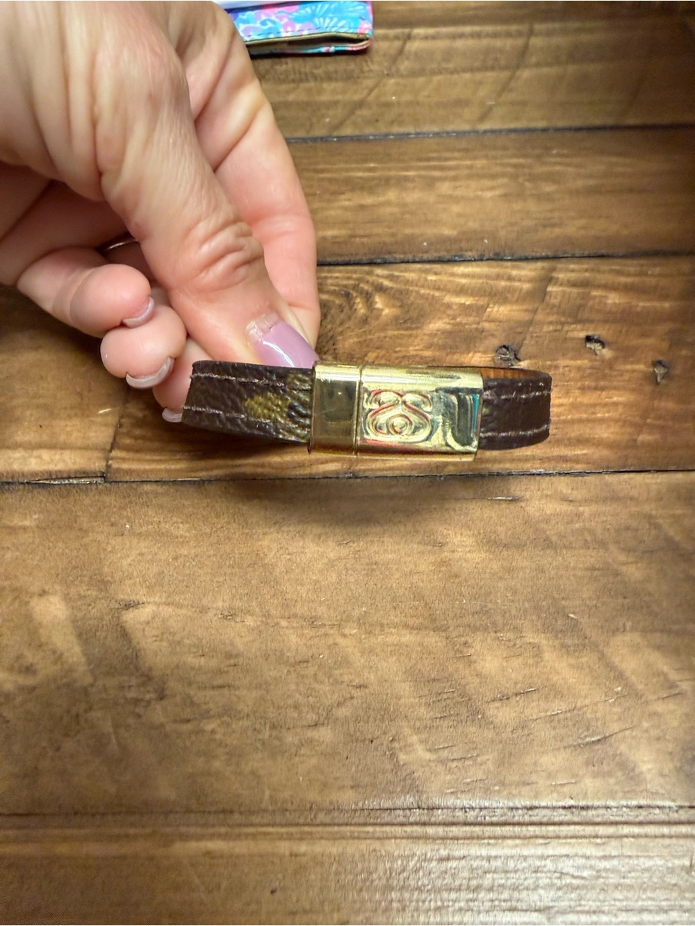Louis Vuitton Brown Monogram Leather Gracie Bracelet